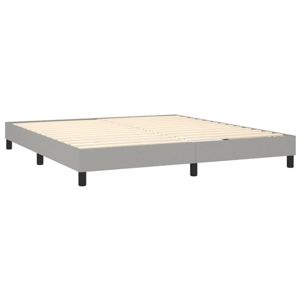 Ramsäng med madrass ljusgrå 180x200 cm tyg