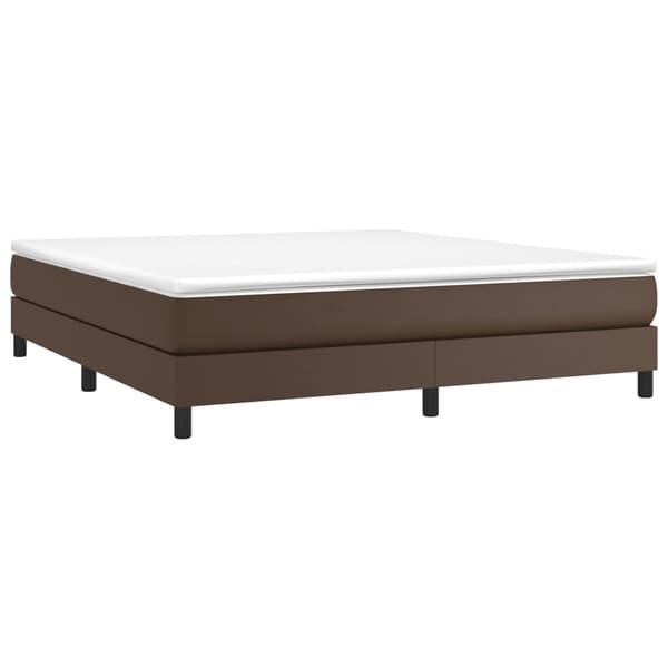 Boxspring-sängram brun 180x200 cm konstläder