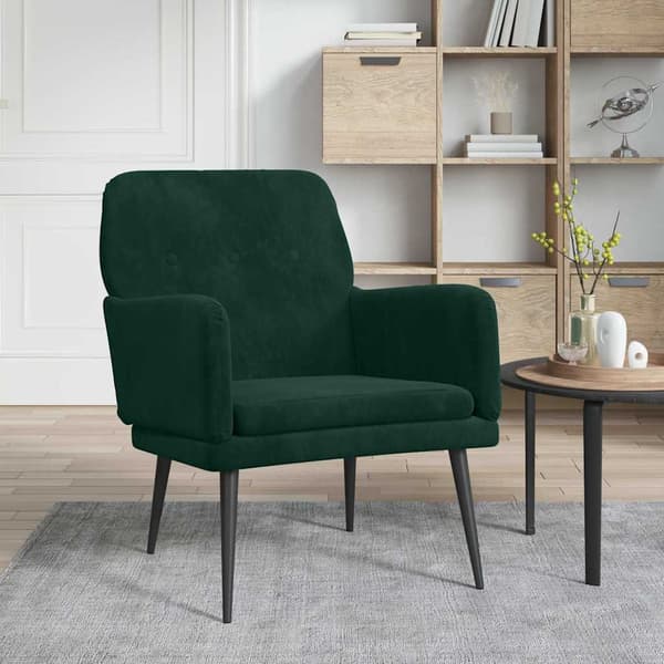 Loungestol mörkgrön 62x79x79 cm sammet