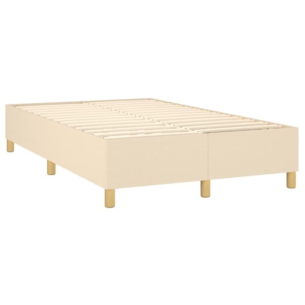 Ramsäng med madrass gräddvit 120x200 cm tyg