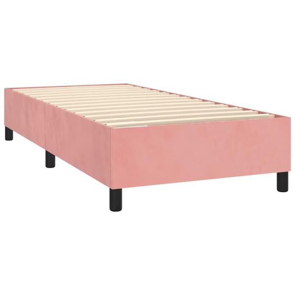 Ramsäng med madrass rosa 90x190 cm sammet