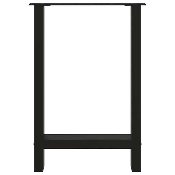 Matbordsben svarta 2 st 60x(72-73) cm stål