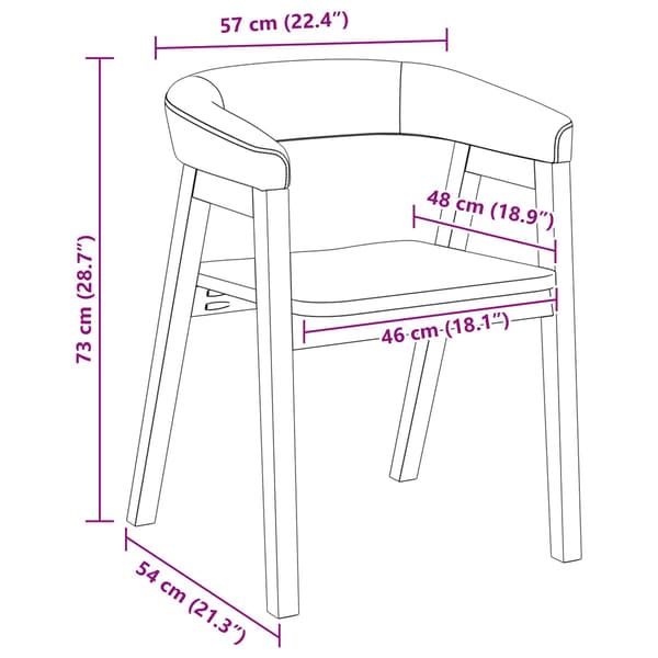Matstolar 2 pcs Vit 54 x 57 x 73 cm Massiv Gummiträ