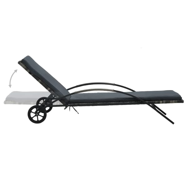 Solsängar med bord konstrotting antracit