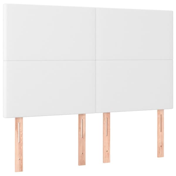 Ramsäng med madrass vit 140x190 cm konstläder