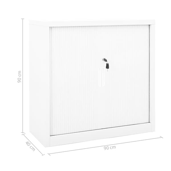 Dokumentskåp med skjutdörr vit 90x40x90 cm stål