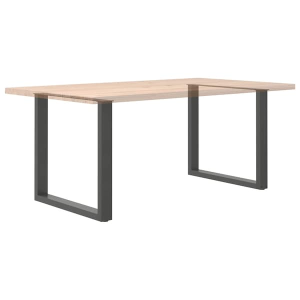 Matbordsben U-formade 2 st antracit 90x(72-73) cm stål