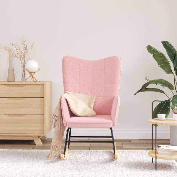 Gungstol Rosa Sherpa tyg