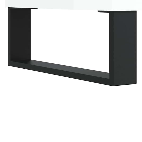 Stereobänk vit högglans 85x38x48 cm konstruerat trä