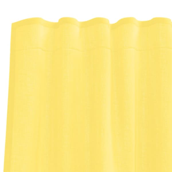 Voile gardiner med stångfickor 2 st gul