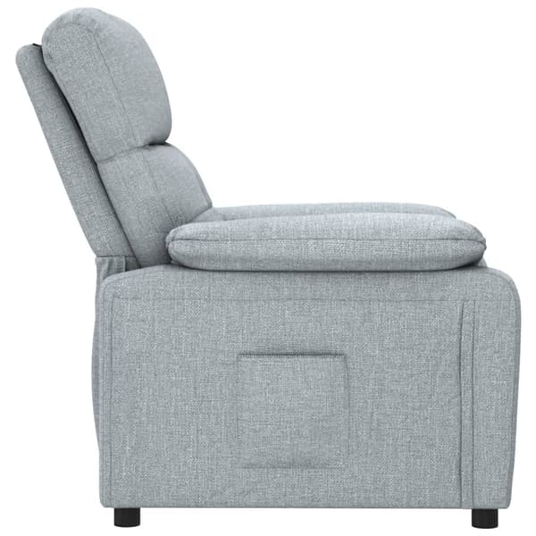 Reclinerfåtölj ljusgrå tyg