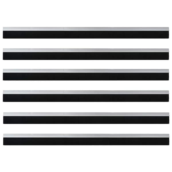 Självhäftande dörrborstlist 6 pcs Silver 100 cm