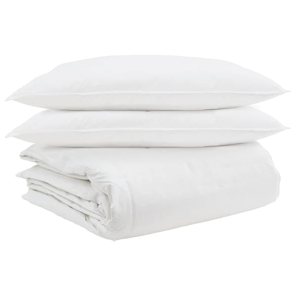 Täckeset med kudde 3 pcs Vit Dunfjäder