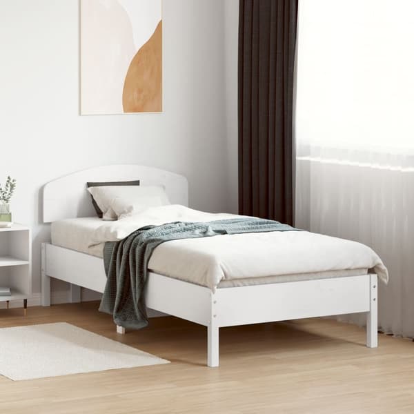Sänggavel vit 75 cm massiv furu