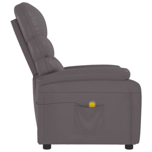 Massagefåtölj grå konstläder