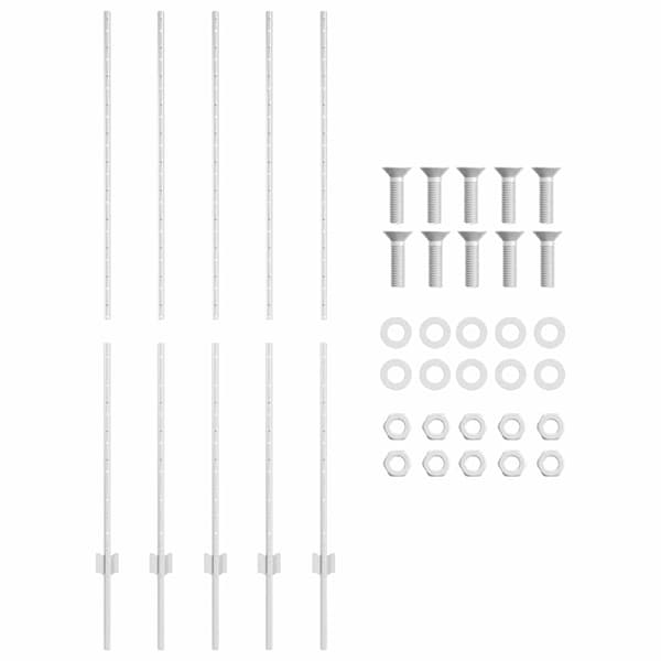Stängselstolpe 5 pcs Silver 160 cm Stål