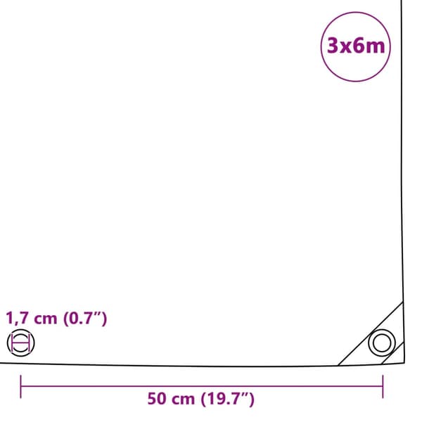 Presenning 650 g/m² 3x6 m grå
