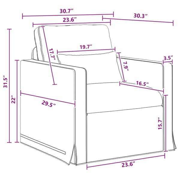 Soffa Mörkgrå 78 x 78 x 80 cm tyg