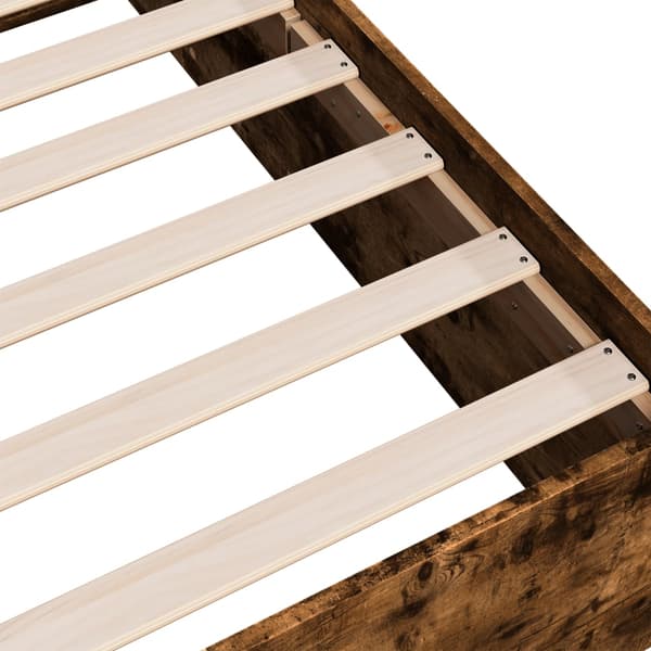 Sängram rökfärgad ek 100x200 cm konstruerad trä