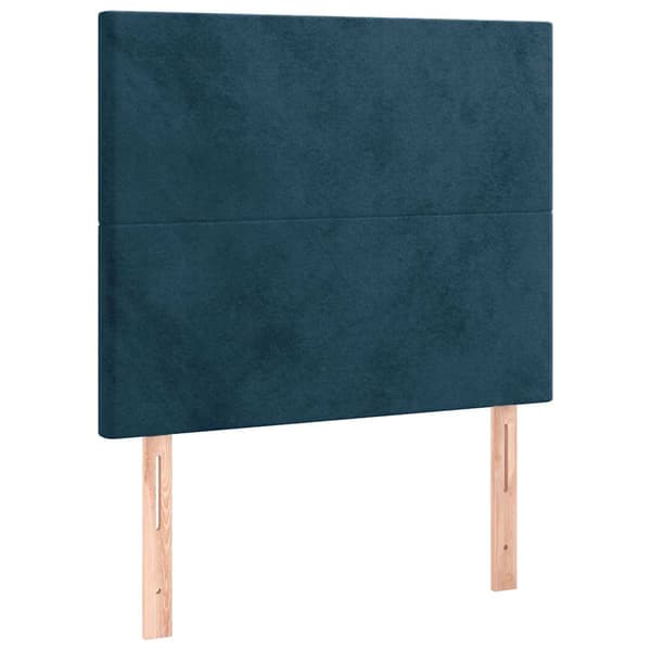 Sänggavel mörkblå 90x5x118/128 cm sammet