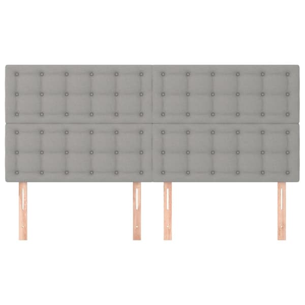 Sänggavel ljusgrå 160x5x118/128 cm tyg