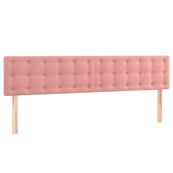 Ramsäng med madrass & LED rosa 200x200 cm sammet