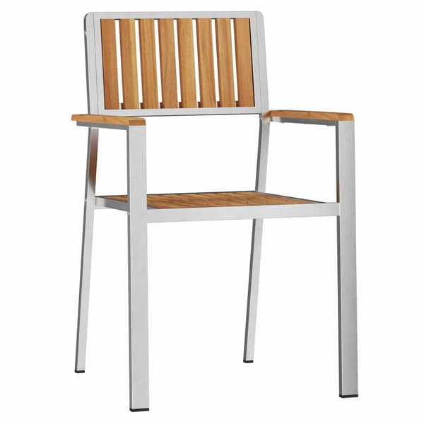 Trädgård Stol 2 pcs Massivt Teakträ och Rostfritt Stål