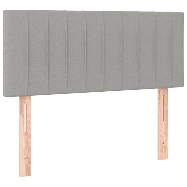 Ramsäng med madrass ljusgrå 90x200 cm tyg