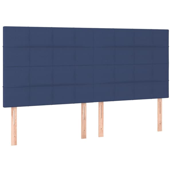 Sänggavel blå 200x5x118/128 cm tyg