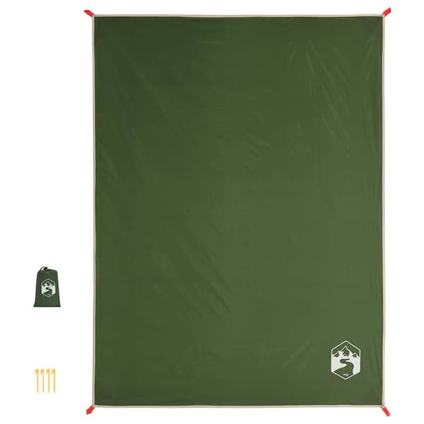 Picknickfilt med markpinnar grön 205x155 cm