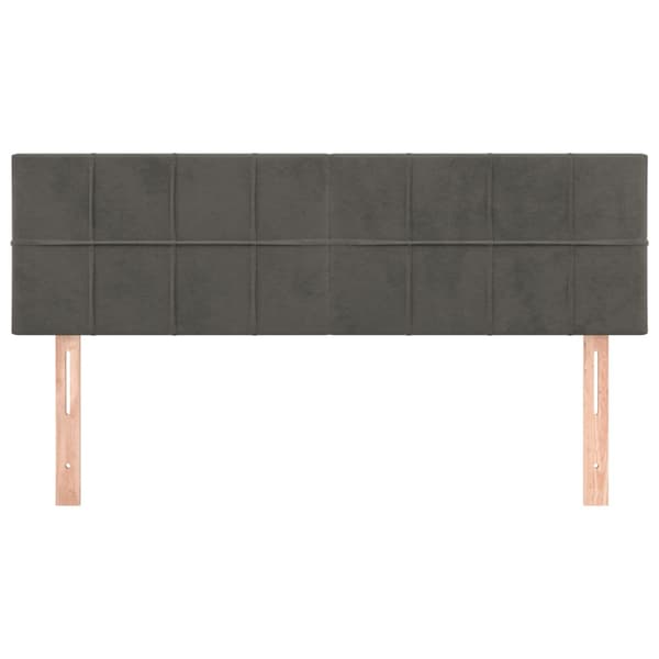 Sänggavlar mörkgrå 144x5x78/88 cm sammet