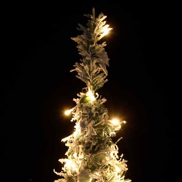Plastgran pop-up med snö 150 LED 180 cm