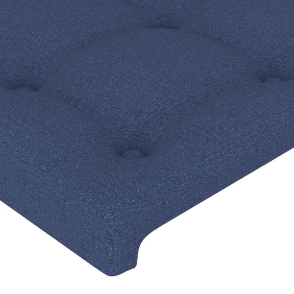 Sänggavel blå 180x5x118/128 cm tyg