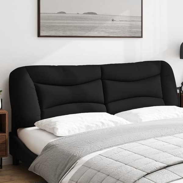 Headboard Cushion "Hvar" Black 180 cm Fabric