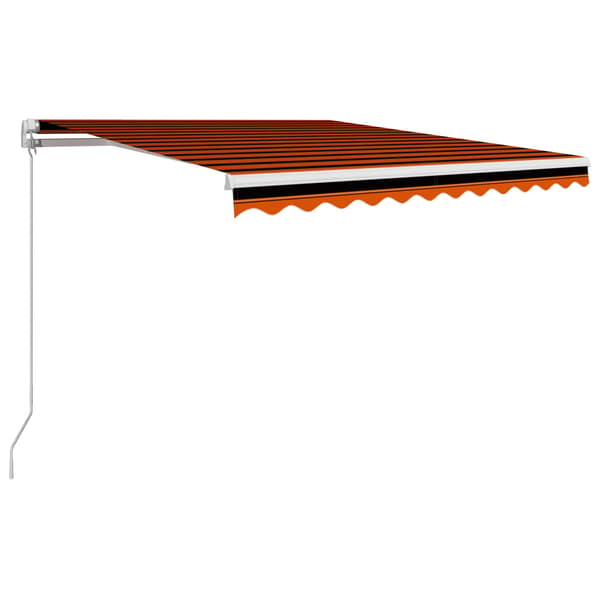 Markis manuellt infällbar 350x250 cm orange och brun