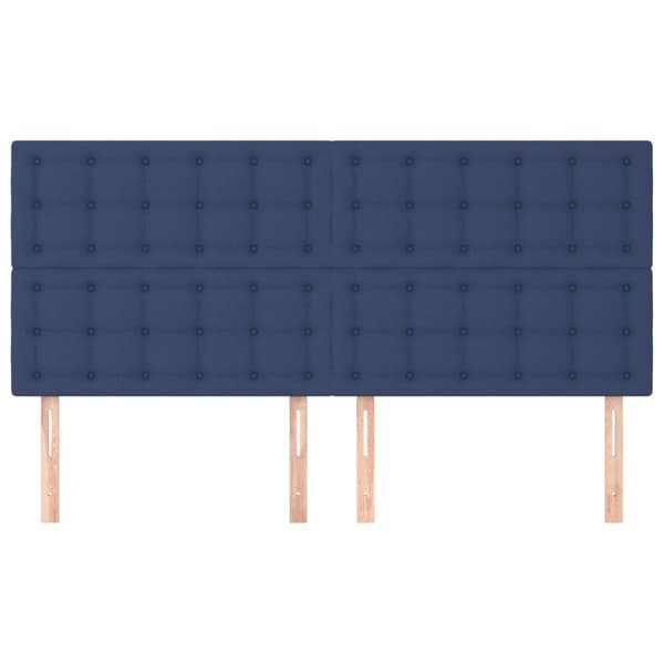 Sänggavel blå 200x5x118/128 cm tyg