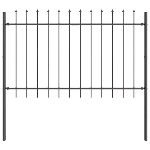Trädgårdsstängsel 6 pcs Grå 10,2 x 1,2 m Pulverlackerad stål