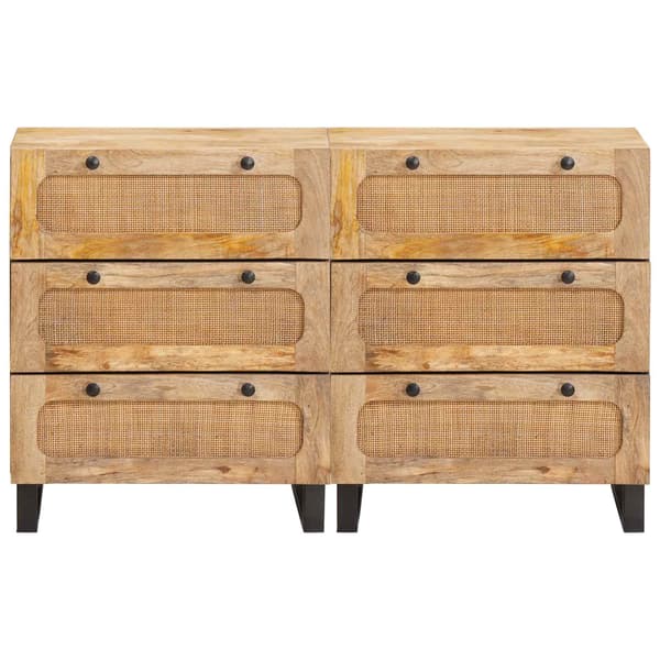 Sideboard 2 pcs Brun 60 x 33 x 75 cm Massivt mangoträ