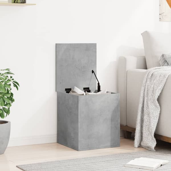 Förvaringslåda betonggrå 40x42x46 cm konstruerat trä