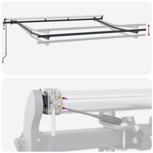 Utfällbar markis Blå 350 x 200 cm tyg