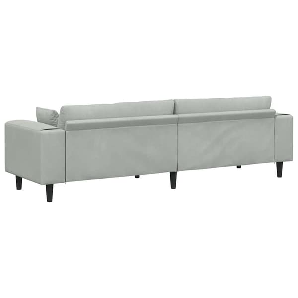 Soffa Ljusgrå 250 x 77 x 76 cm Sammet