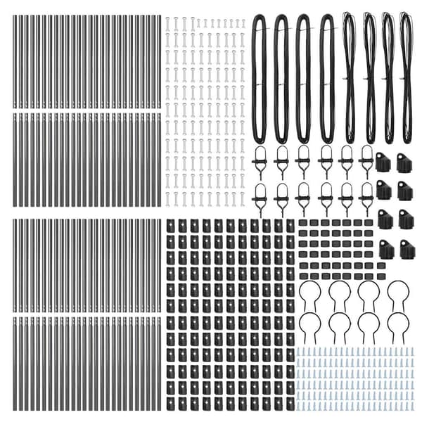 Inbäddad staketpost 52 pcs Grå Pulverlackerat stål