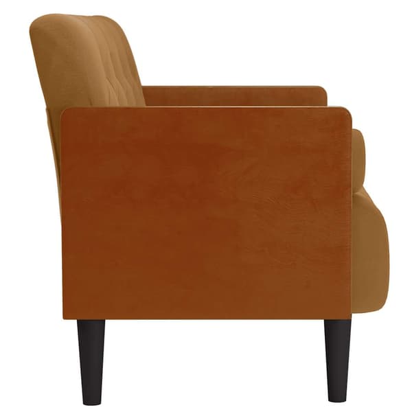 Loveseat soffa med dynor brun 110 cm sammet