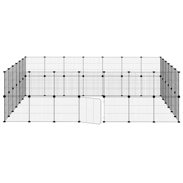 Husdjursbur svart 52 paneler 35x35 cm stål