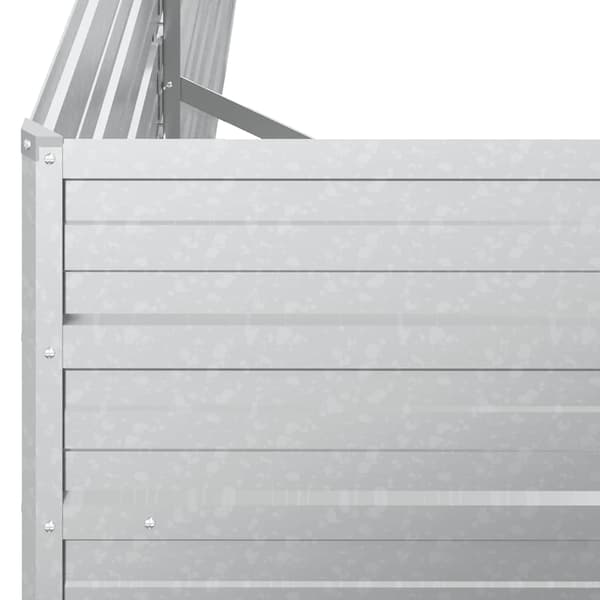 Odlingslåda upphöjd galvaniserat stål 600x80x45 cm silver