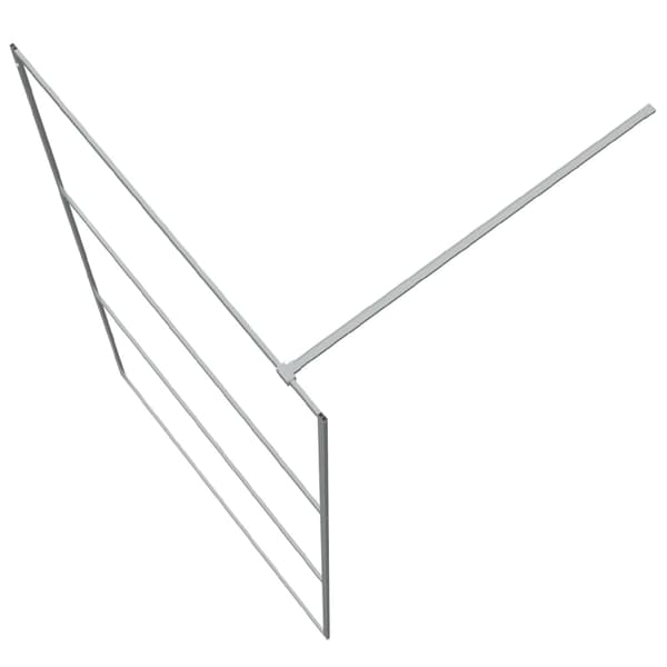 Duschvägg silver 115x195 cm halvfrostat ESG-glas