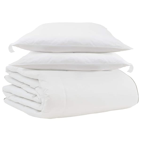 Vinter Täcke med kudde 3 pcs Vit Dunfjäder