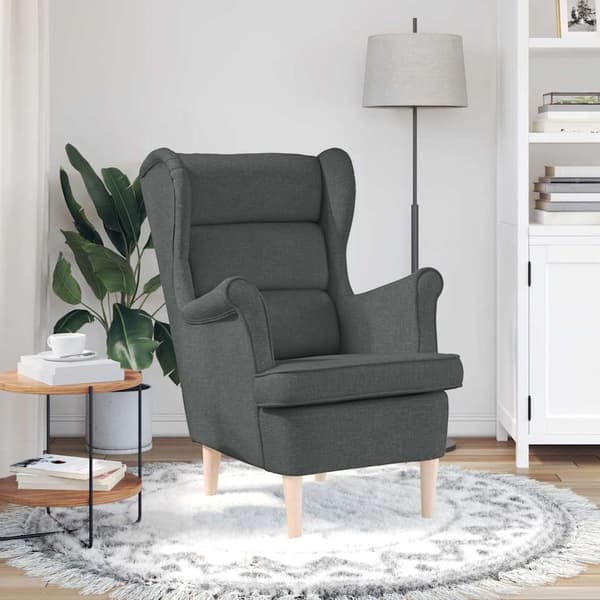Fåtölj mörkgrå 74x84x100 cm tyg