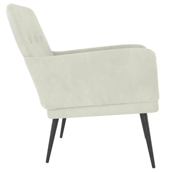 Loungestol gräddvit 62x79x79 cm sammet