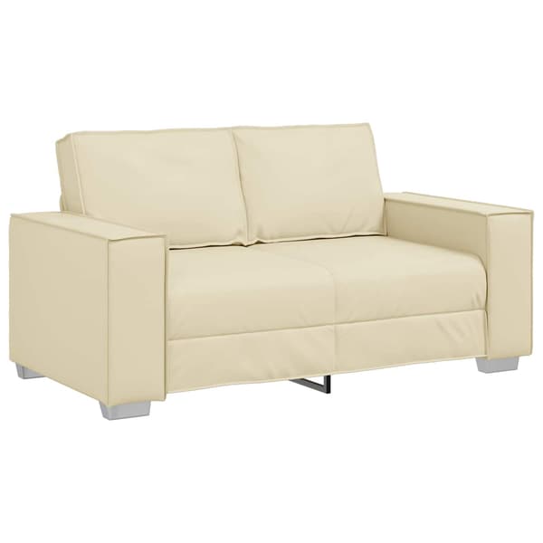 Tvåsitssoffa Kräm 160 cm Konstläder